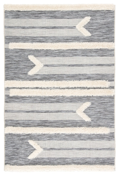 product image for hanai indoor outdoor tribal gray cream rug design by jaipur 1 70