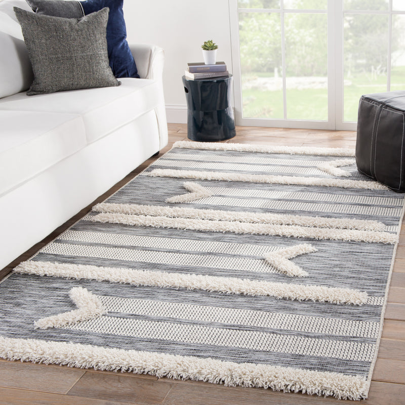 media image for hanai indoor outdoor tribal gray cream rug design by jaipur 5 267