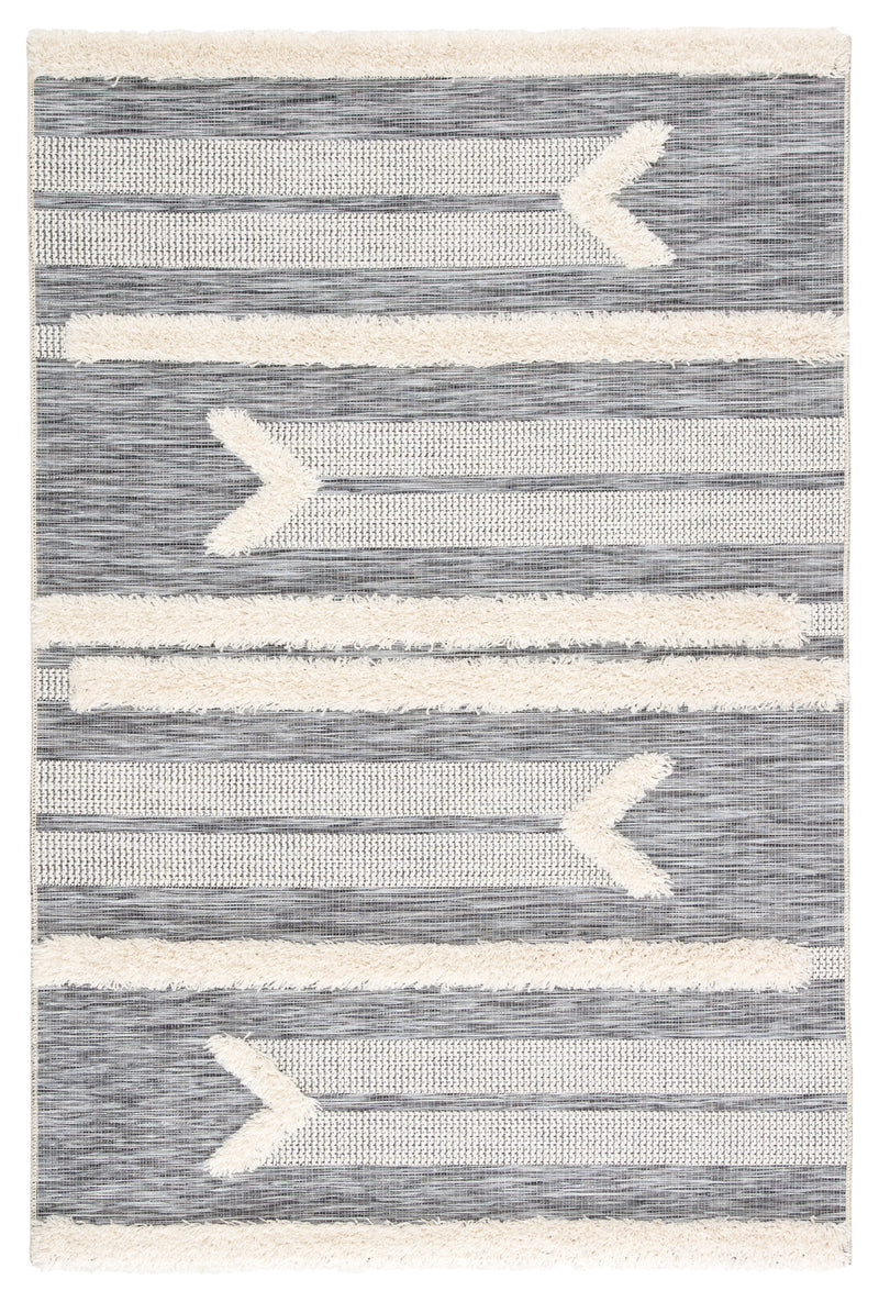 media image for hanai indoor outdoor tribal gray cream rug design by jaipur 1 277