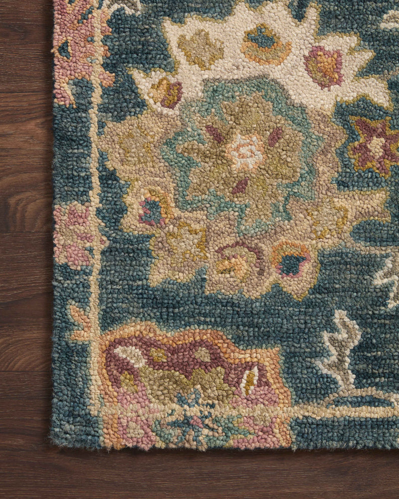 media image for Padma Transitional Hooked Navy/Multi Rug 222