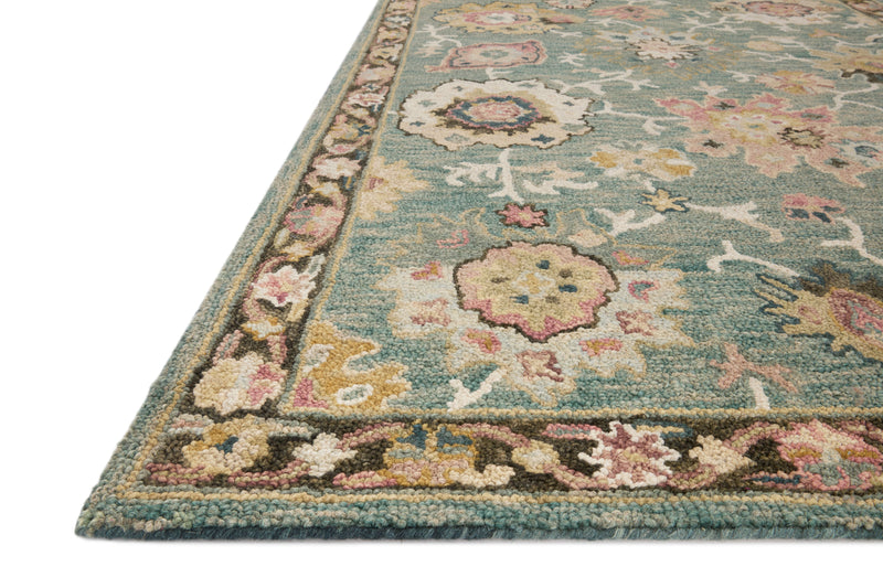 media image for Padma Transitional Hooked Teal/Multi Rug 212