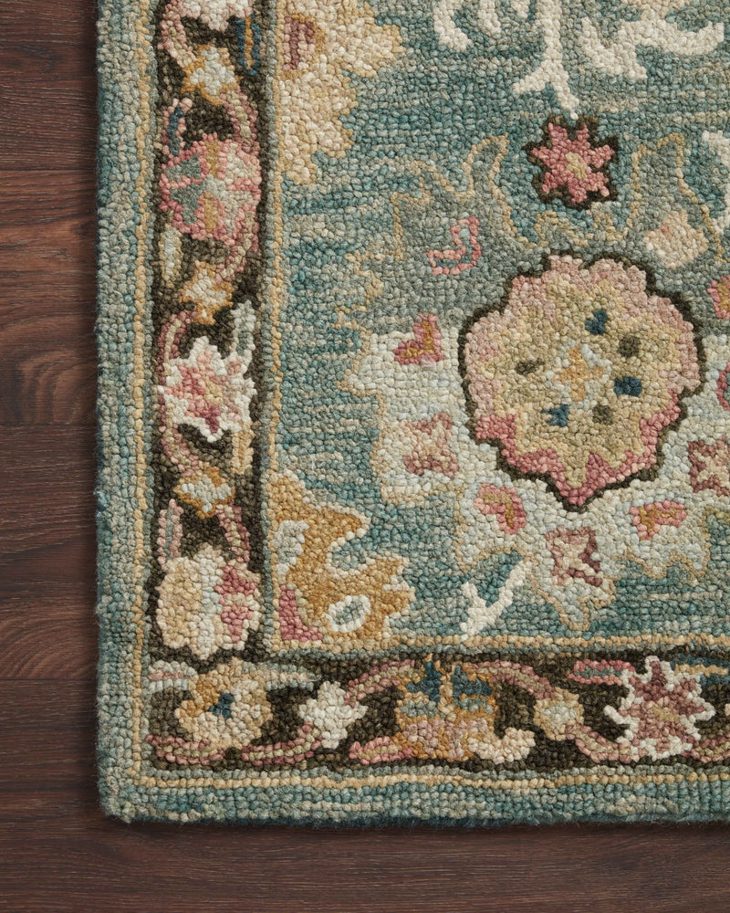 media image for Padma Transitional Hooked Teal/Multi Rug 288