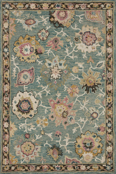product image for Padma Transitional Hooked Teal/Multi Rug 37