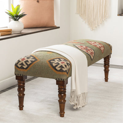 product image for Panja PAJ-003 Upholstered Bench in Dark Green by Surya 37