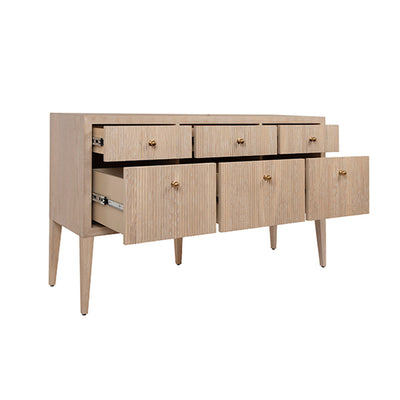 product image for fluted six drawer buffet with brass knobs by bd studio ii palmer co 4 7