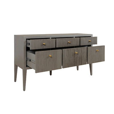 product image for fluted six drawer buffet with brass knobs by bd studio ii palmer co 7 13