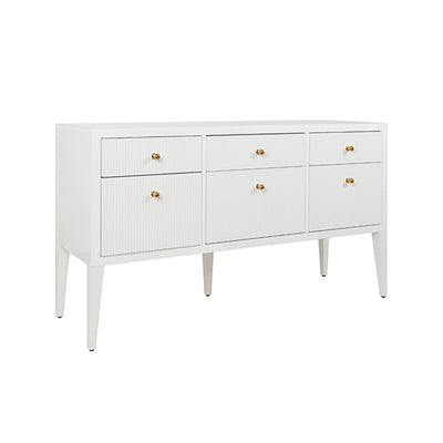 product image for fluted six drawer buffet with brass knobs by bd studio ii palmer co 10 85