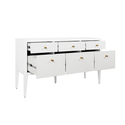product image for fluted six drawer buffet with brass knobs by bd studio ii palmer co 12 28
