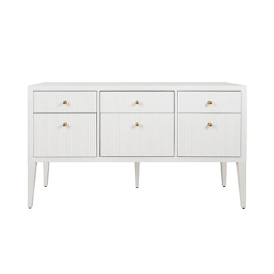 product image for fluted six drawer buffet with brass knobs by bd studio ii palmer co 3 25