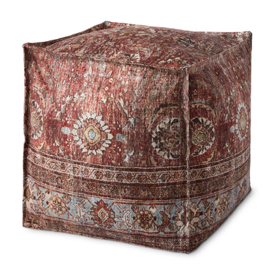 product image of Red & Multi Pouf by Loloi 566