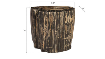 product image for Cast Petrified Brown Gray Wood Stool By Phillips Collection Ph89727 4 33