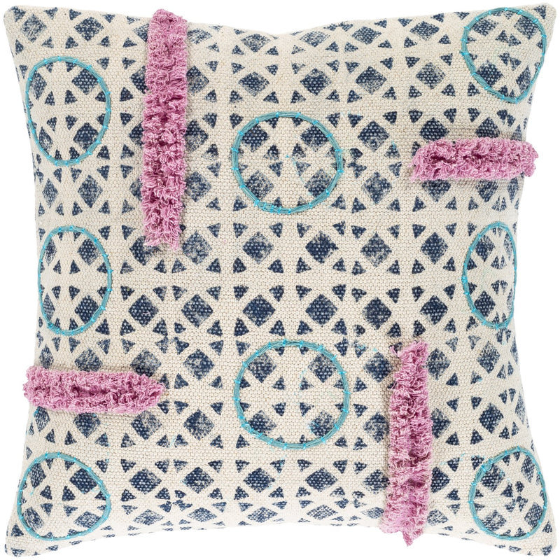 media image for Phoebe PHB-002 Woven Pillow in Beige & Dark Blue by Surya 211