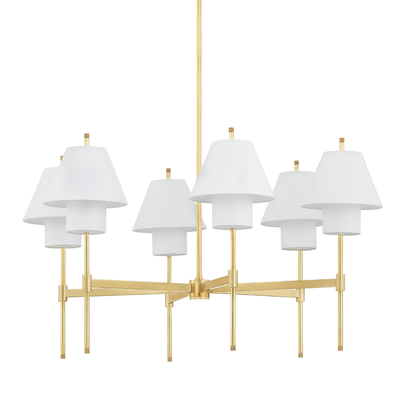 product image of glenmoore 6 light chandelier by hudson valley lighting pi1899806 agb 1 535