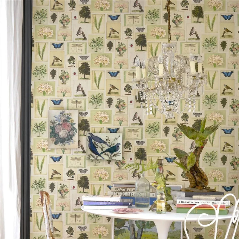 media image for Flora and Fauna Parchment Wallpaper by John Derian for Designers Guild 293