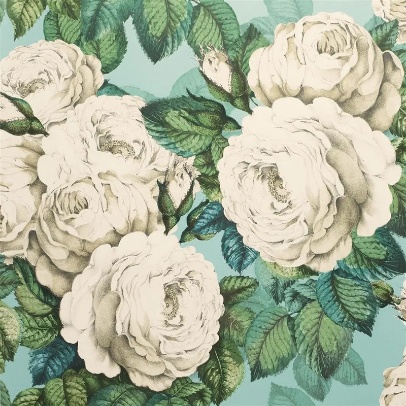 media image for The Rose Swedish Blue Wallpaper by John Derian for Designers Guild 27