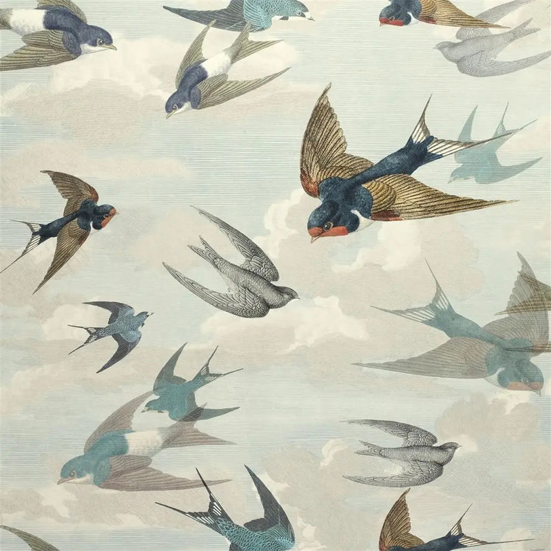 media image for sample chimney swallows sky blue wallpaper by john derian for designers guild 1 23