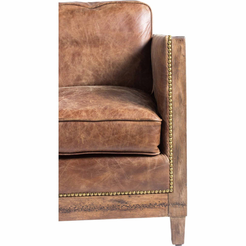 Shop Darlington Sofa Grazed Brown Leather Burke Decor