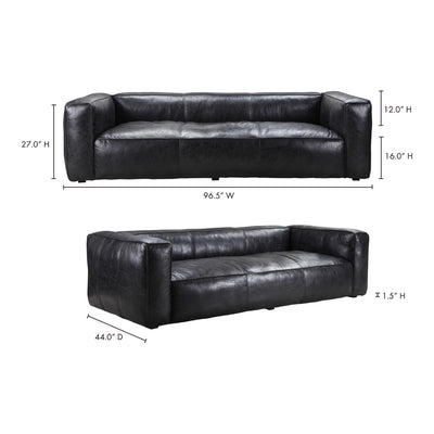 product image for Kirby Sofa Darkstar Black Leather 13 70