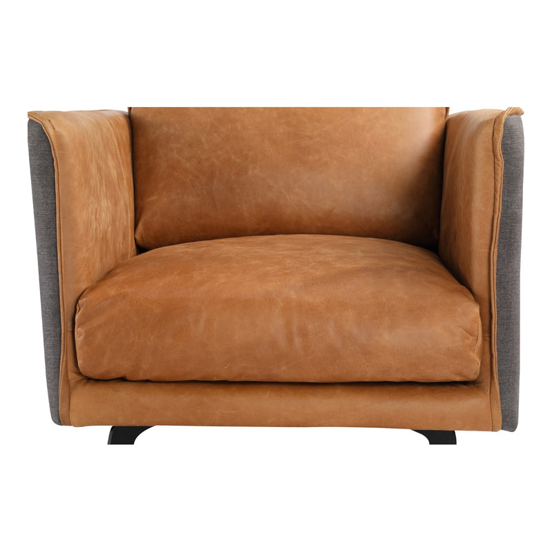 media image for Messina Leather Arm Chair Cigare Tan Leather 6 266