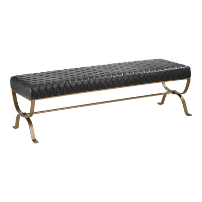 product image for Teatro Bench Onyx Black Leather 2 86