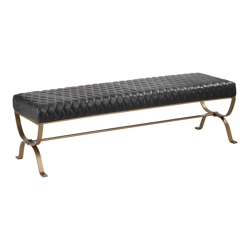 media image for Teatro Bench Onyx Black Leather 2 270