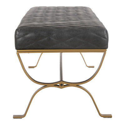 product image for Teatro Bench Onyx Black Leather 3 60