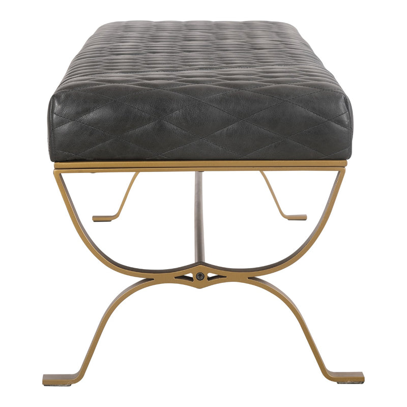 media image for Teatro Bench Onyx Black Leather 3 231