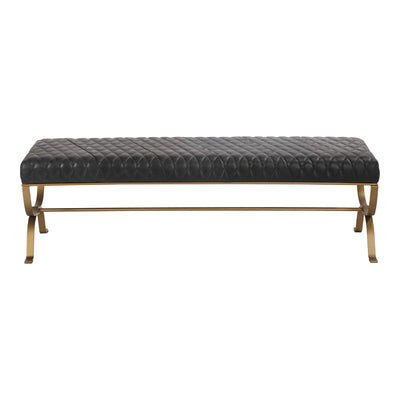 product image for Teatro Bench Onyx Black Leather 1 86