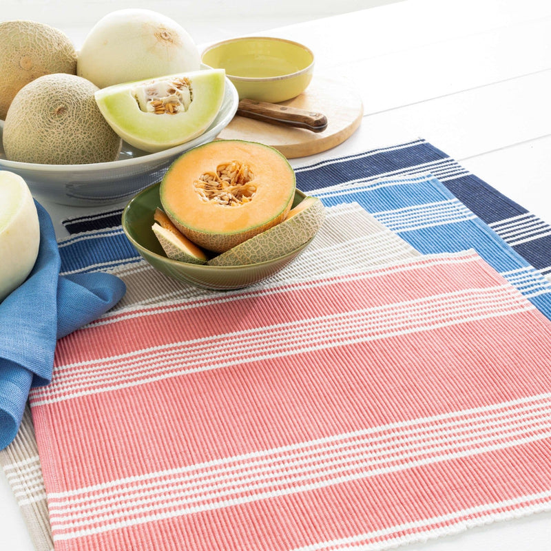media image for bistro stripe indigo placemat by annie selke fr464 p4 2 20