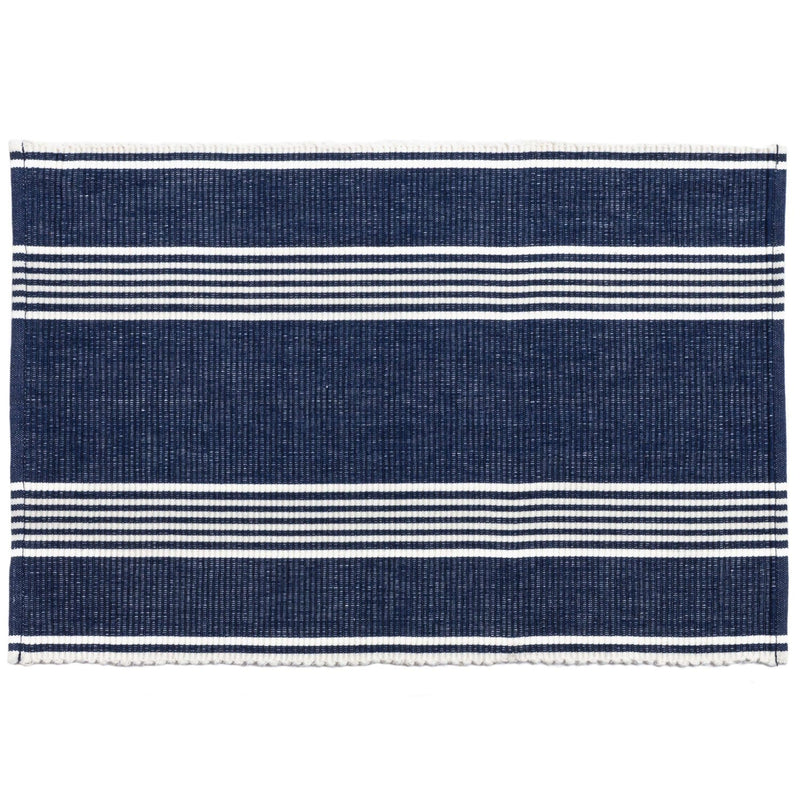 media image for bistro stripe indigo placemat by annie selke fr464 p4 1 295