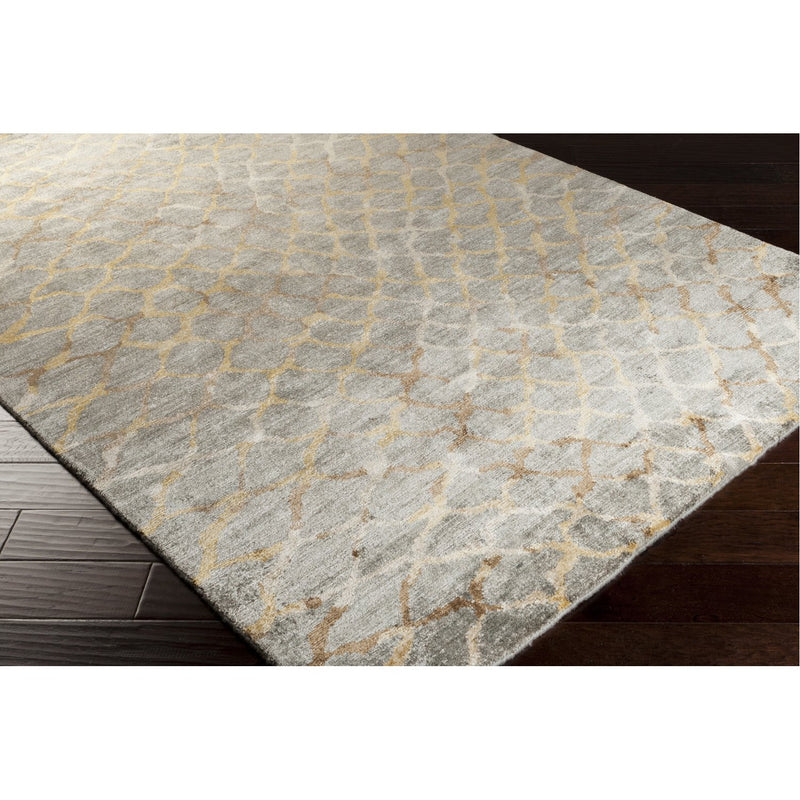 media image for Platinum PLAT-9018 Hand Knotted Rug in Medium Gray & Khaki by Surya 229