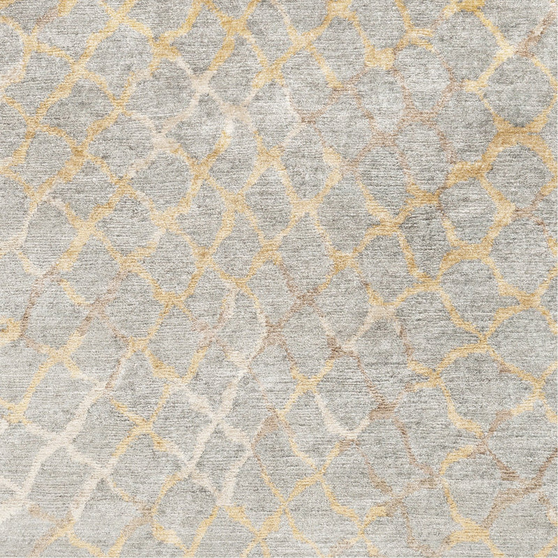 media image for Platinum PLAT-9018 Hand Knotted Rug in Medium Gray & Khaki by Surya 286