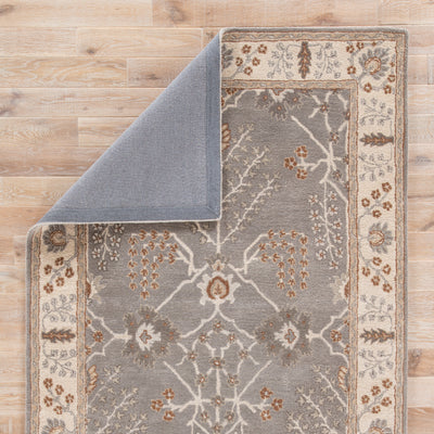 product image for Chambery Floral Rug in Charcoal Gray & Rainy Day design by Jaipur Living 2