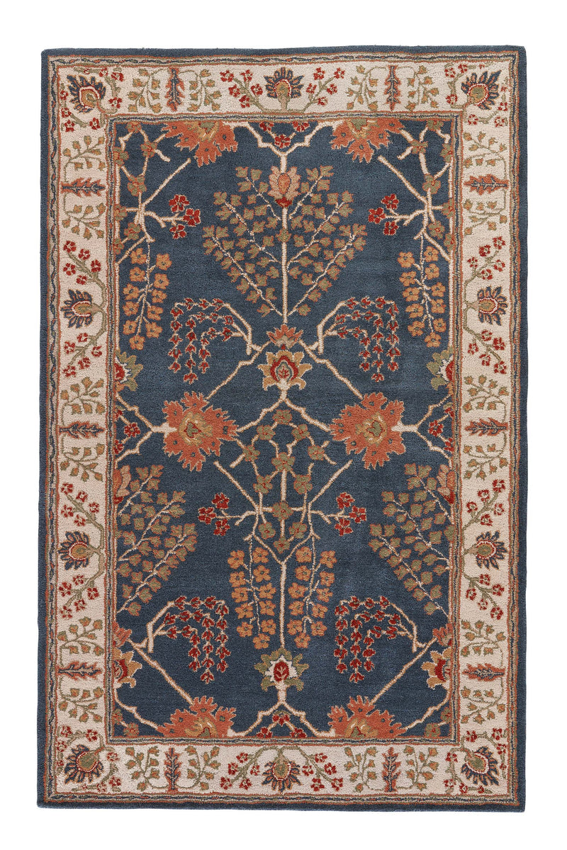 media image for chambery floral rug in dark blue lily white design by jaipur 1 216