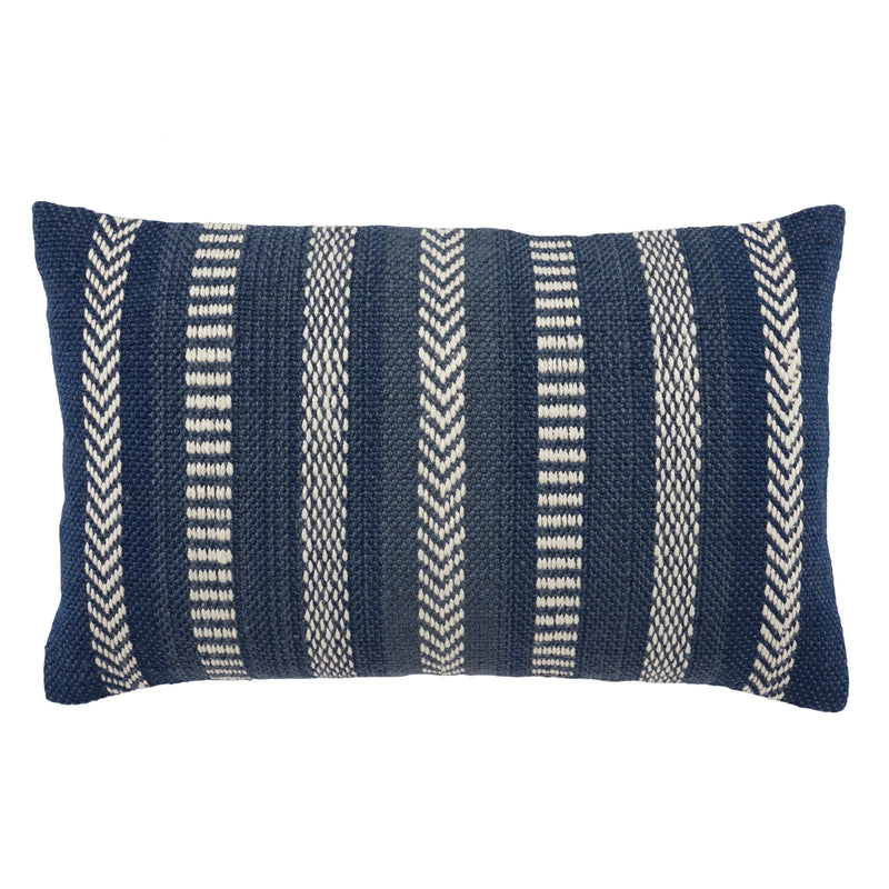 media image for Pampas Papyrus Indoor/Outdoor Blue & Ivory Pillow 1 240