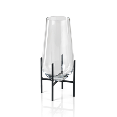 product image for salema vase hurricane on metal stand by zodax pol 841 1 1