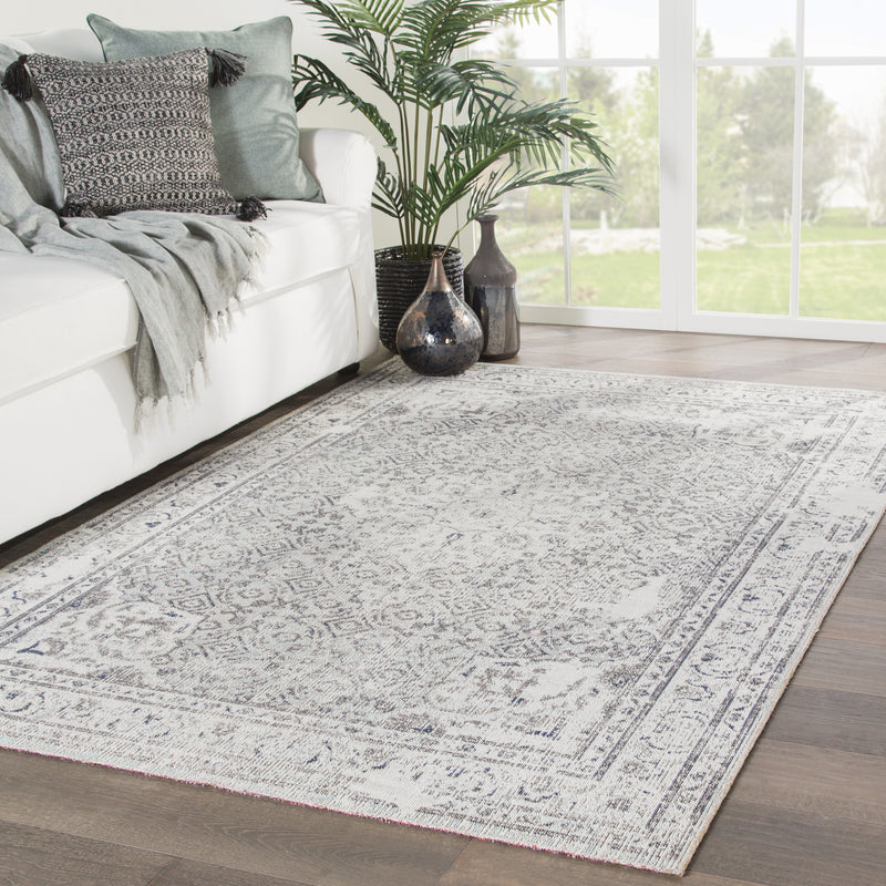 media image for Langley Indoor/ Outdoor Medallion Gray & Blue Area Rug 268
