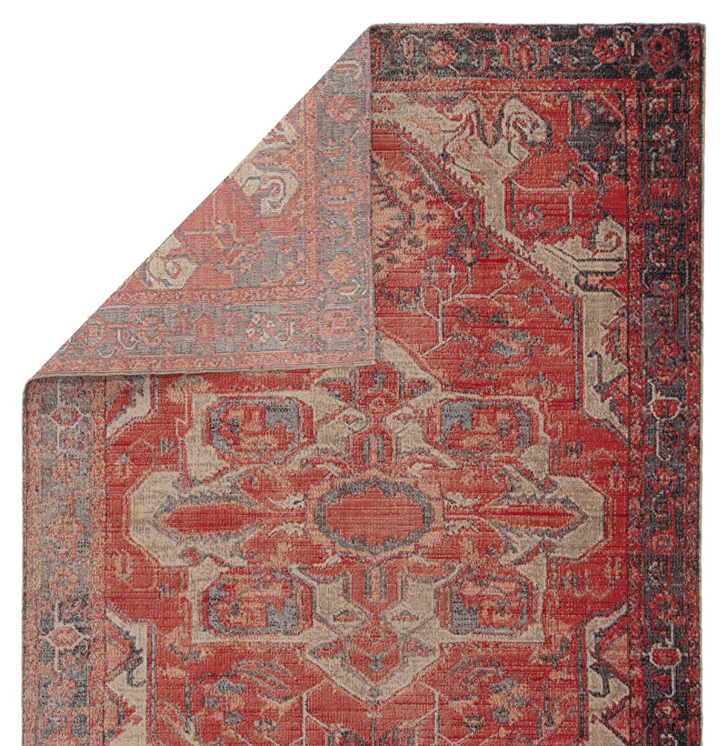 media image for Leighton Indoor/ Outdoor Medallion Red & Blue Area Rug 27