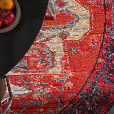 product image for Leighton Indoor/ Outdoor Medallion Red & Blue Area Rug 46
