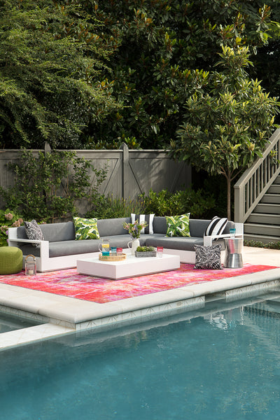 product image for Zenith Indoor/ Outdoor Ikat Pink & Orange Area Rug 36