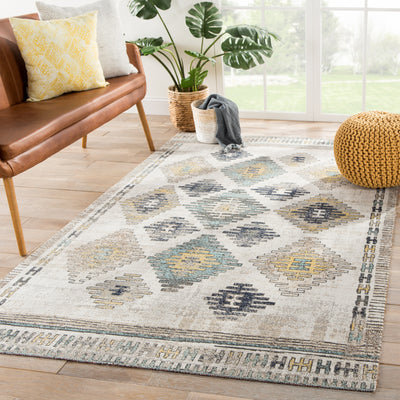 product image for Dez Indoor/ Outdoor Tribal Blue & Yellow Area Rug 90
