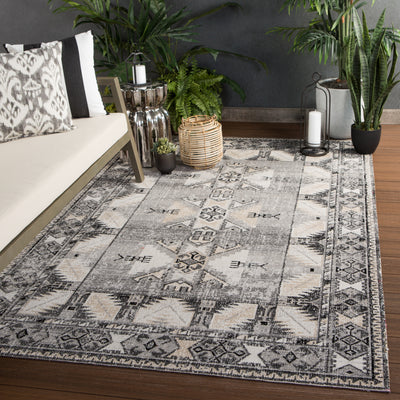product image for Paloma Indoor/ Outdoor Tribal Gray/ Beige Rug design by Jaipur Living 22