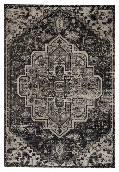 product image of Ellery Indoor/Outdoor Medallion Rug in Black & Gray by Jaipur Living 518