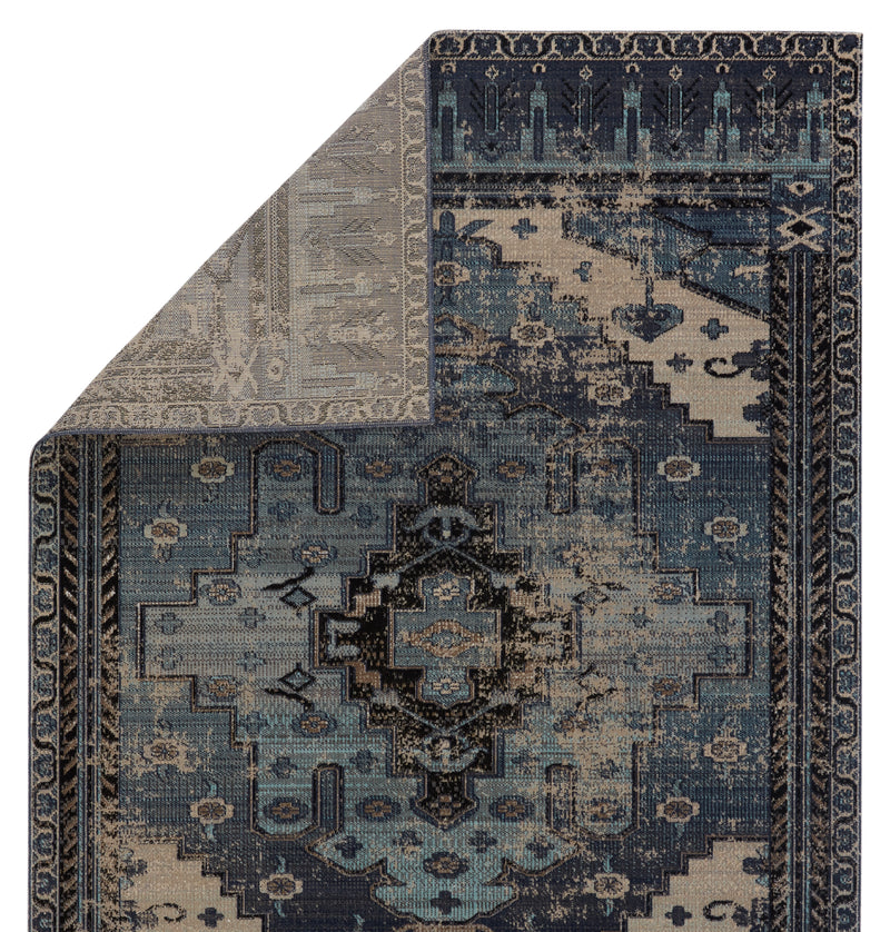 media image for Cicero Indoor/Outdoor Medallion Rug in Blue & Gray by Jaipur Living 268