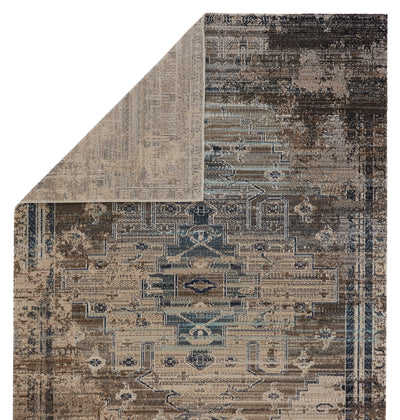 product image for Cicero Indoor/Outdoor Medallion Rug in Taupe & Blue by Jaipur Living 15