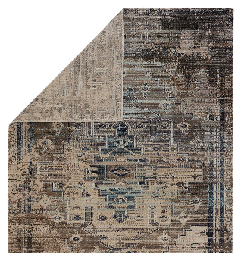 media image for Cicero Indoor/Outdoor Medallion Rug in Taupe & Blue by Jaipur Living 275