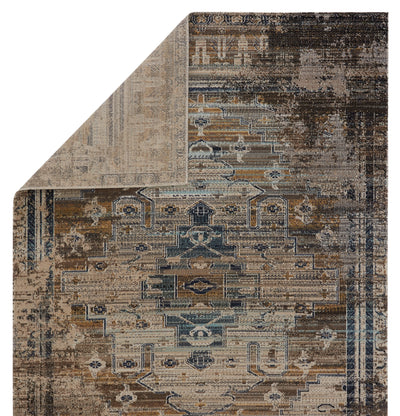 product image for Cicero Indoor/Outdoor Medallion Rug in Tan & Blue by Jaipur Living 96