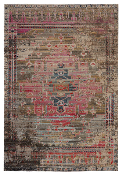 product image of Cicero Indoor/Outdoor Medallion Rug in Pink & Taupe by Jaipur Living 52