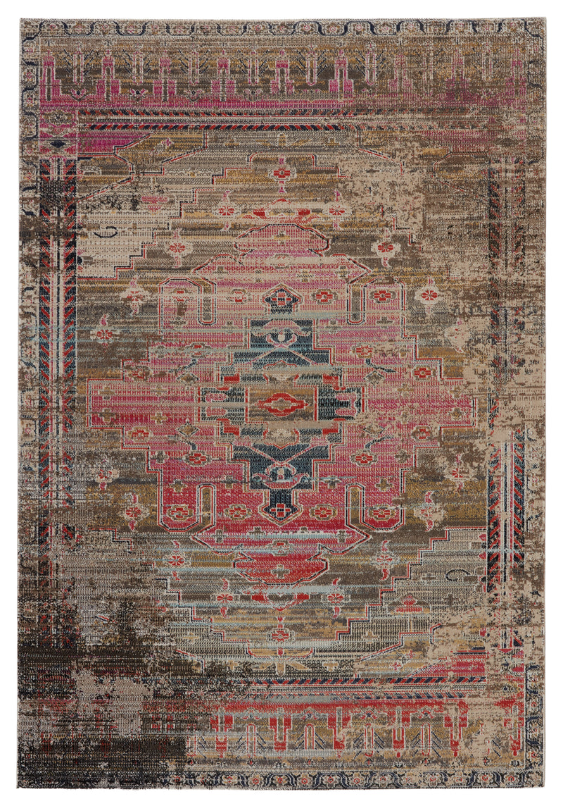 media image for Cicero Indoor/Outdoor Medallion Rug in Pink & Taupe by Jaipur Living 237