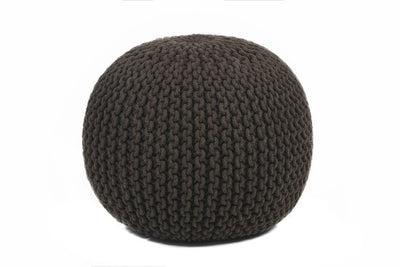 product image of hand knitted contemporary wool pouf black design by chandra rugs 1 521